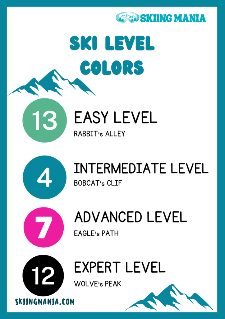 A view of the colors of a ski level