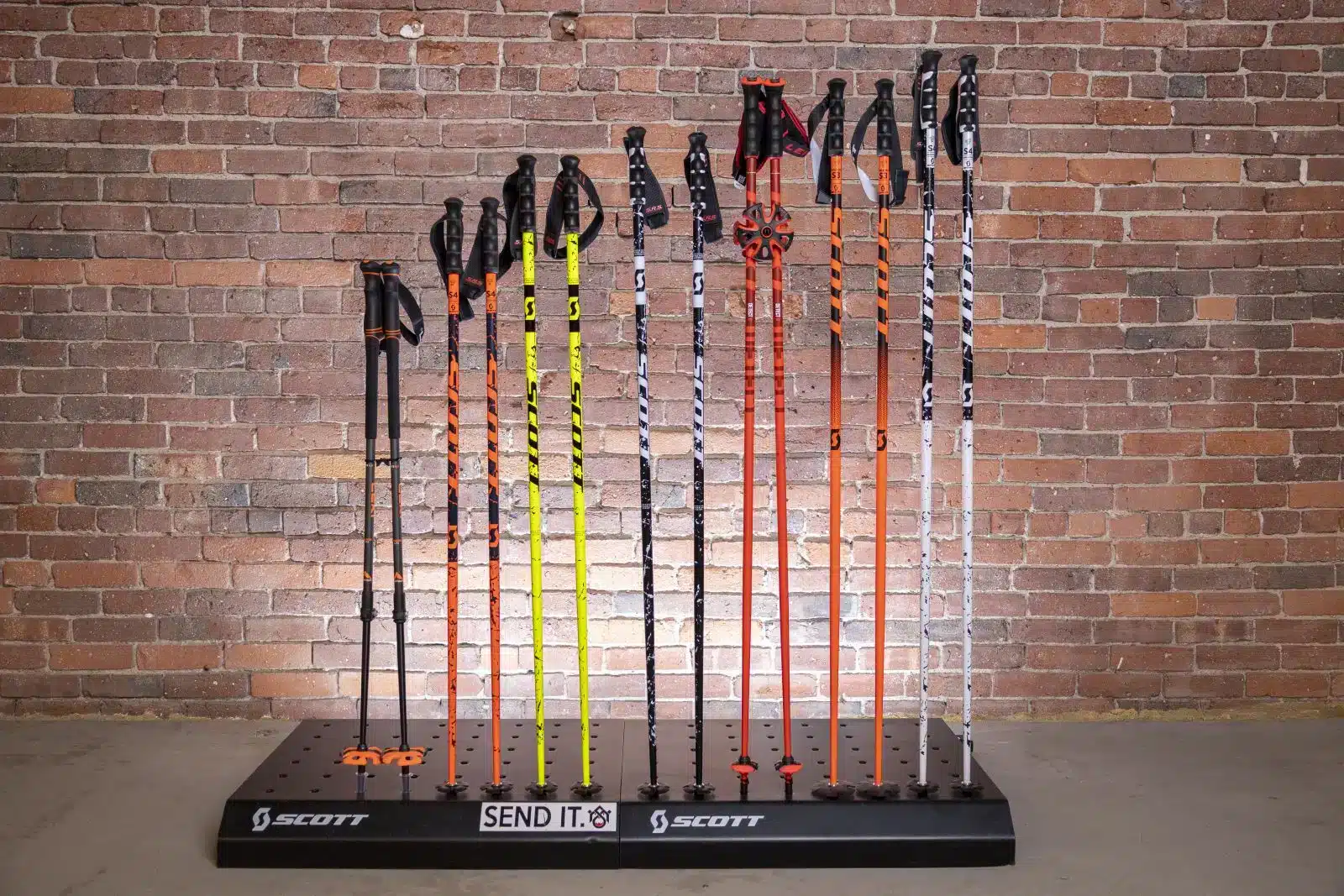 different sizes of ski poles