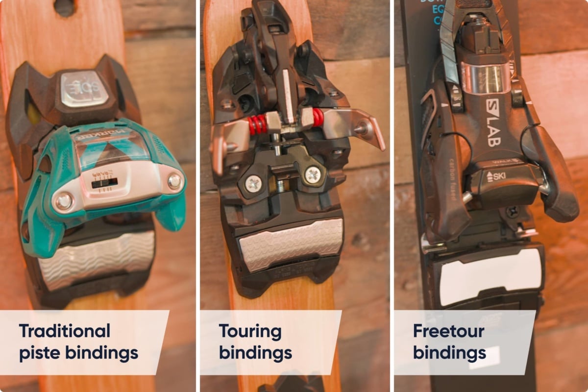 types of ski bindings