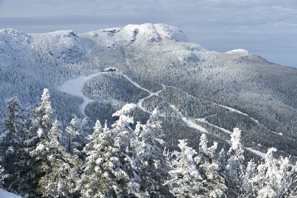 Stowe Ski Resort In Vermont View To The Mansfield Mountain