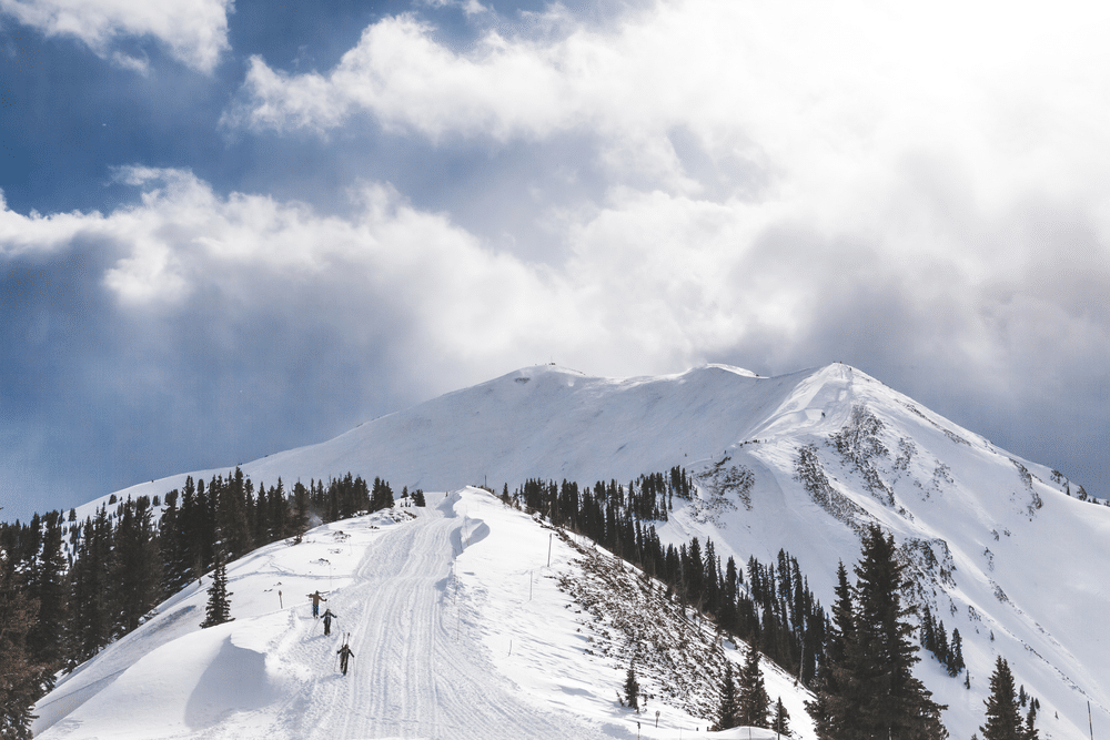 Walking up to the Aspen Highlands Bowl