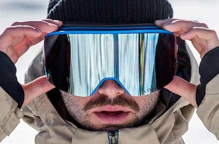 a man posing with Giro Axis goggles