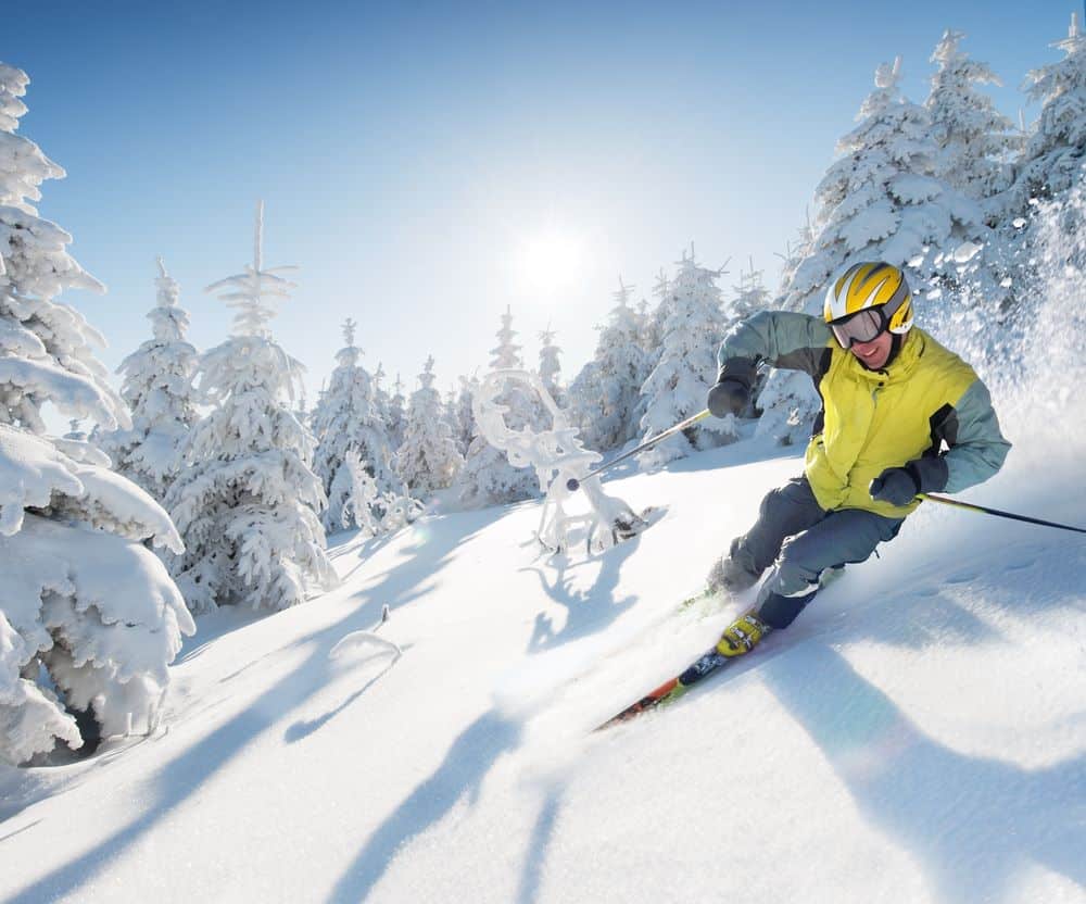 Skier doing skiing adventure