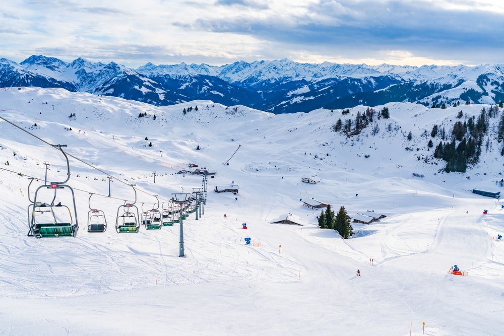 View Of Wintry Landscape From Kitzbuhel Horn Mountain In Austrian