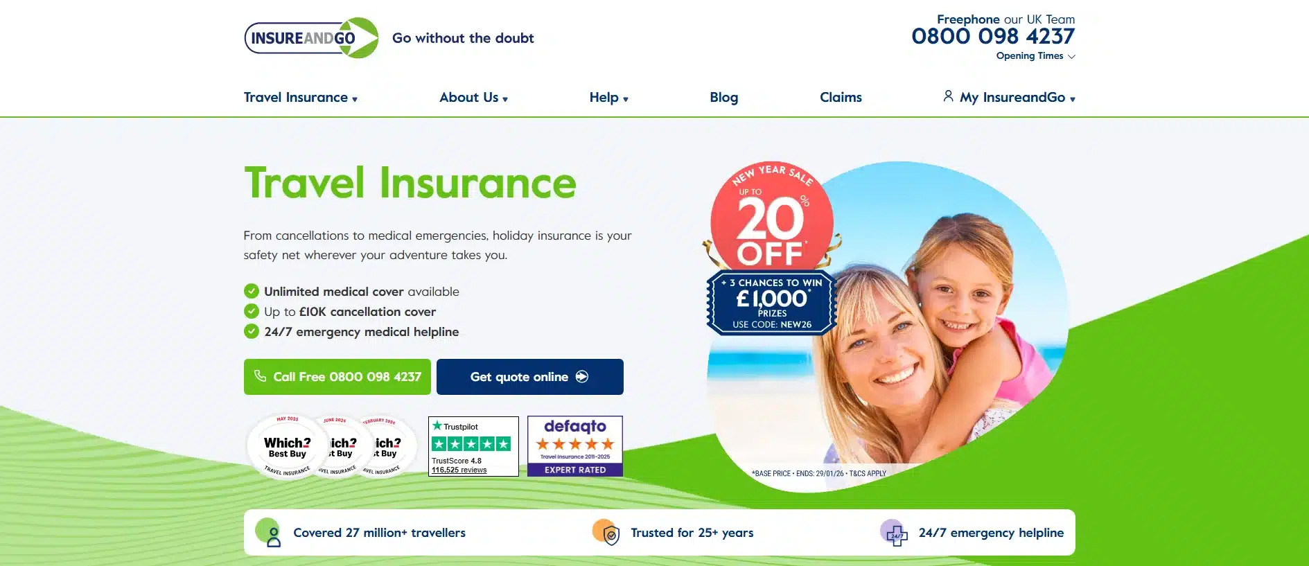 insure and go homepage view