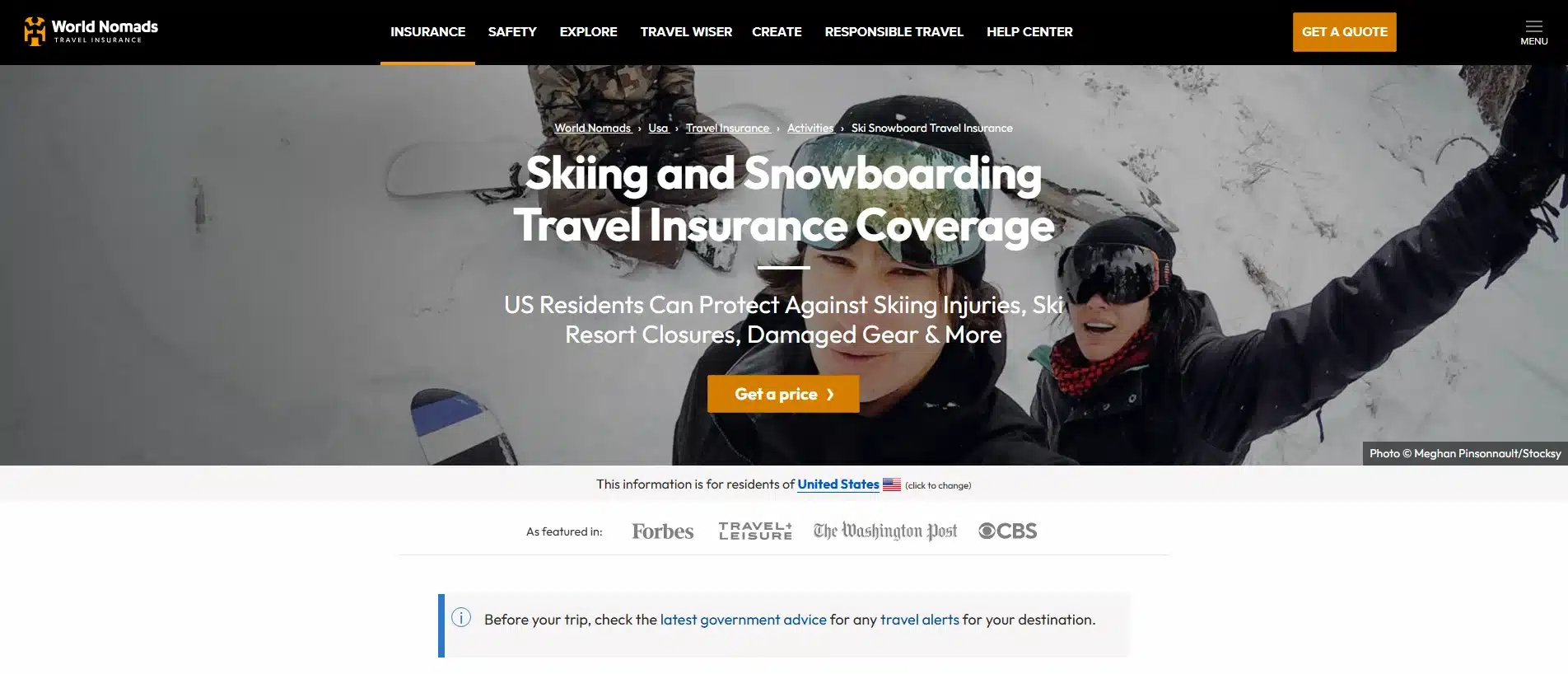 world nomads homepage view